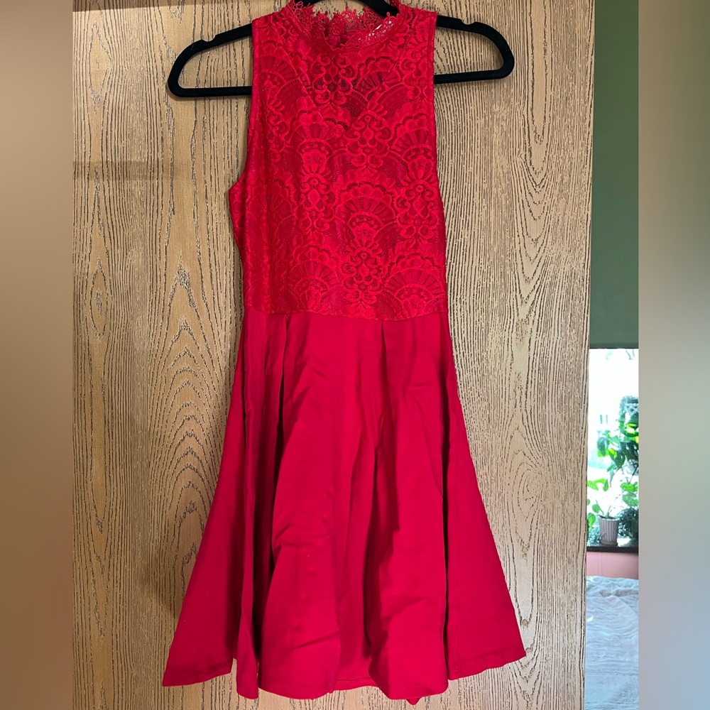 Francesca's Collections Red Lace Dress
